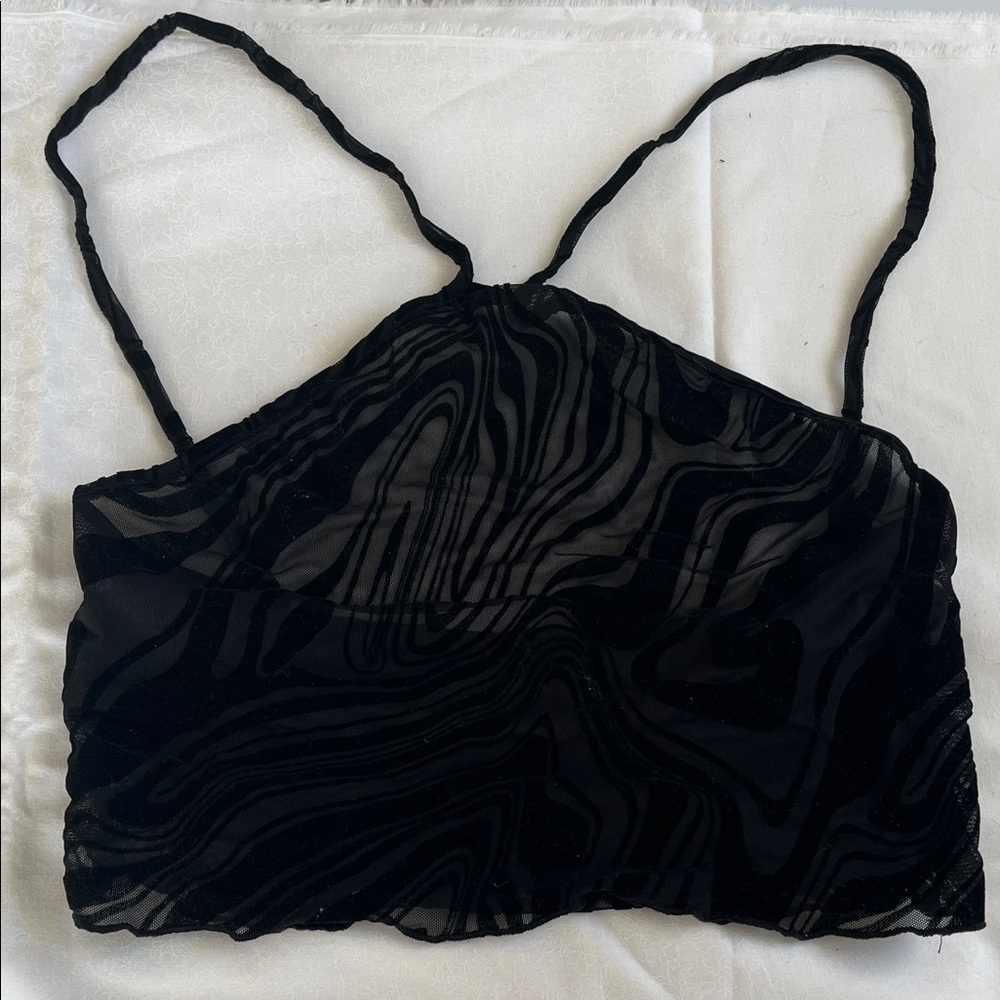 Black Sheer crop top